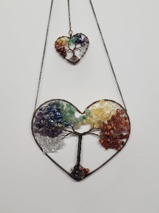 Suncatcher - Double heart Tree of Life