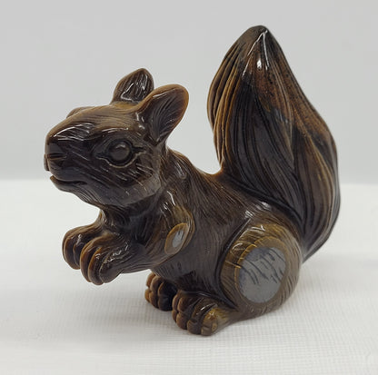 Tiger's Eye squirrel carving