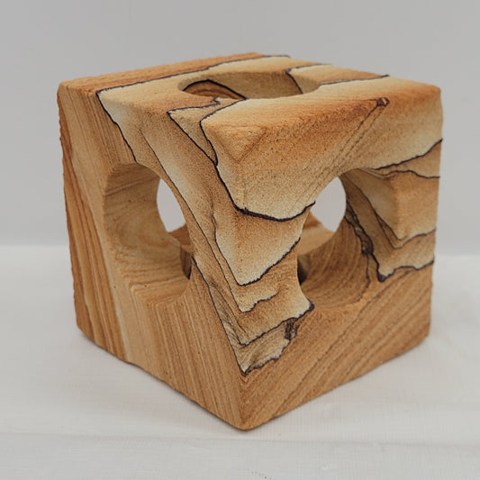 Cube candle holder - Picture Sandstone (Arizona Sierra)