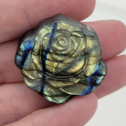 Labradorite rose carving