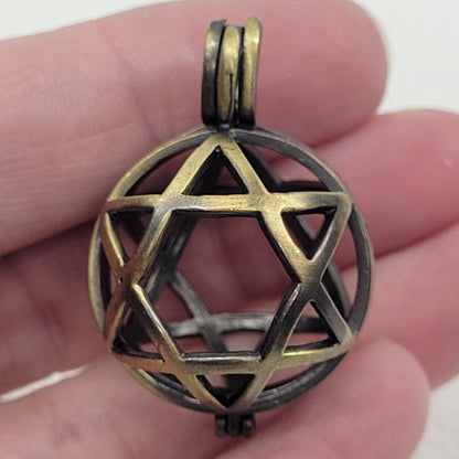 Brass sphere holder pendant