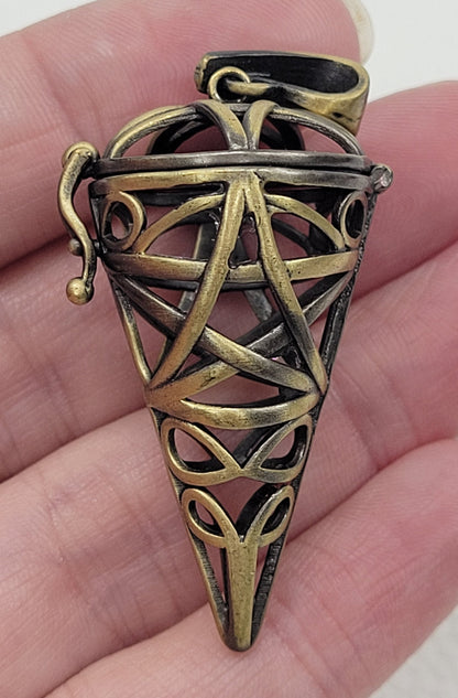 Brass sphere holder pendant