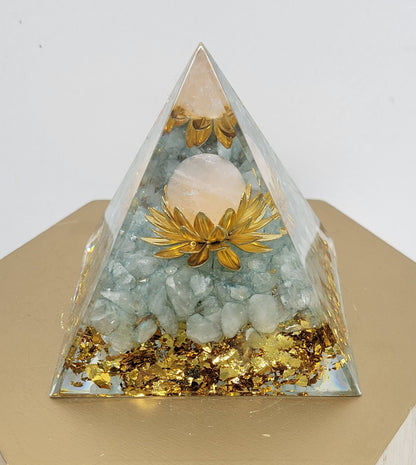 Resin pyramid w/ crystal chips