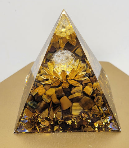 Resin pyramid w/ crystal chips