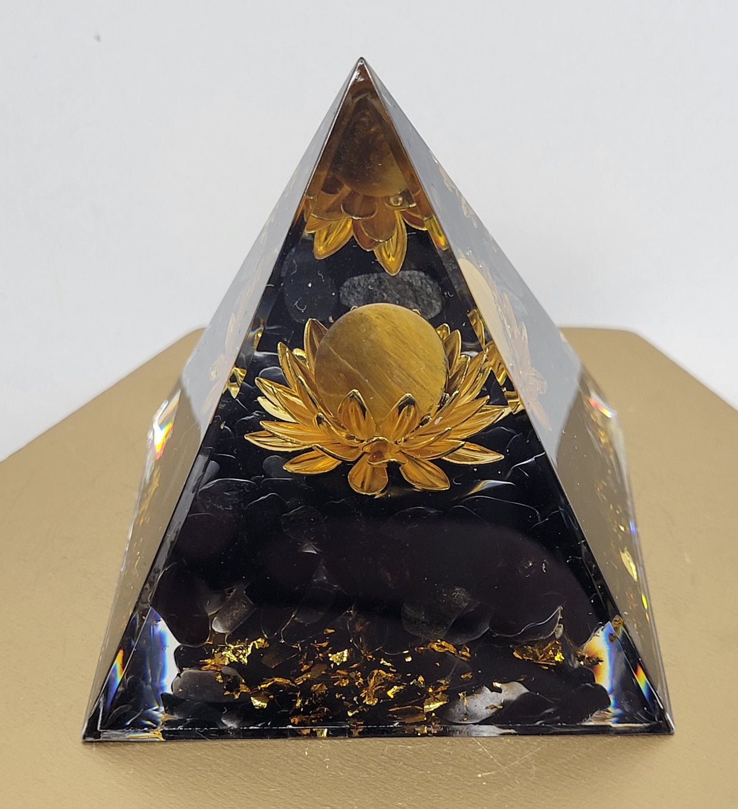 Resin pyramid w/ crystal chips