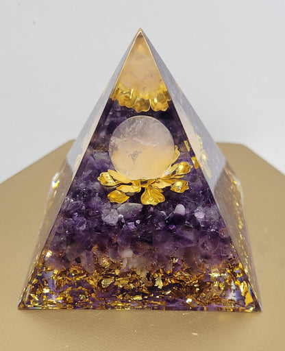 Resin pyramid w/ crystal chips