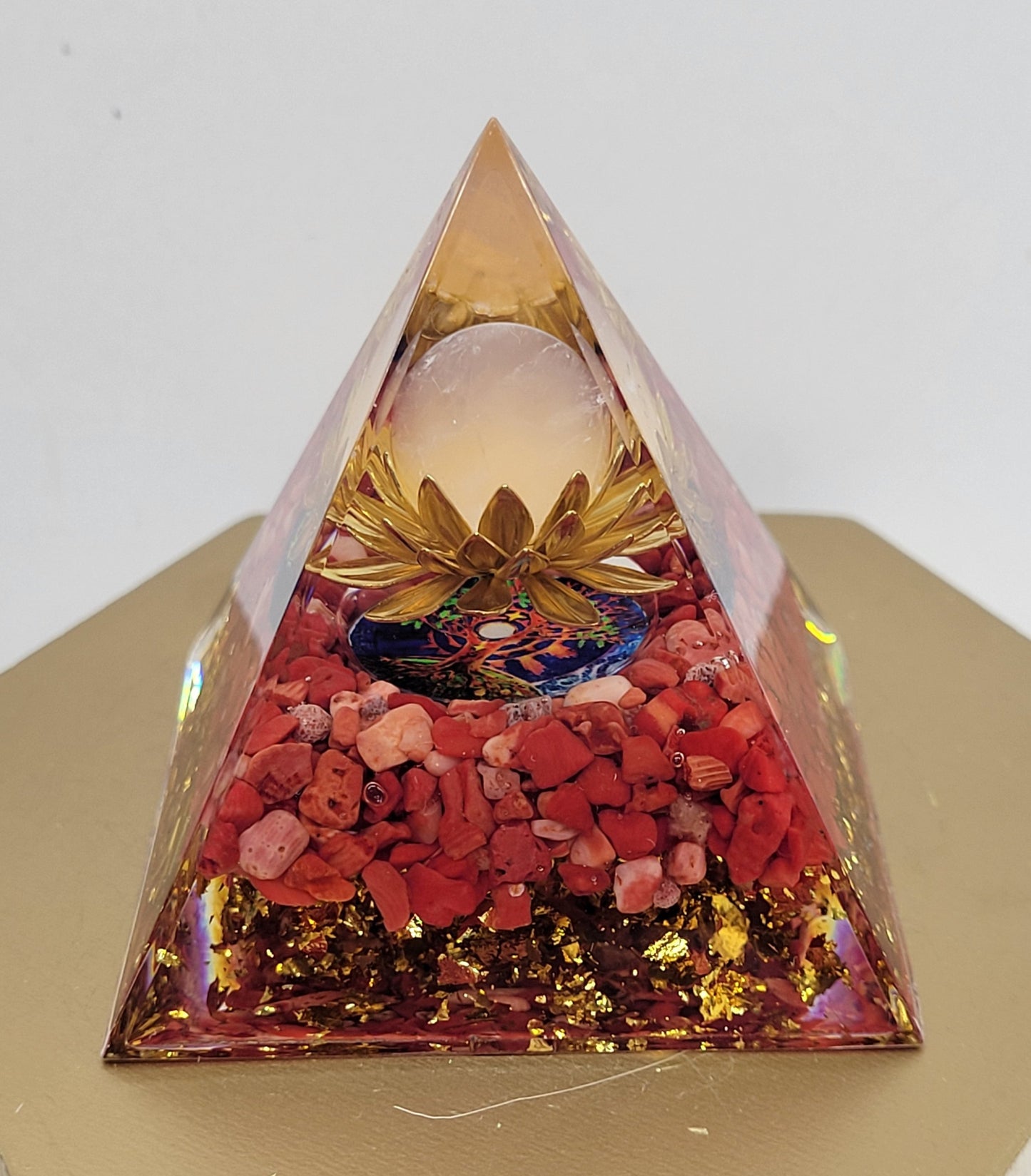 Resin pyramid w/ crystal chips