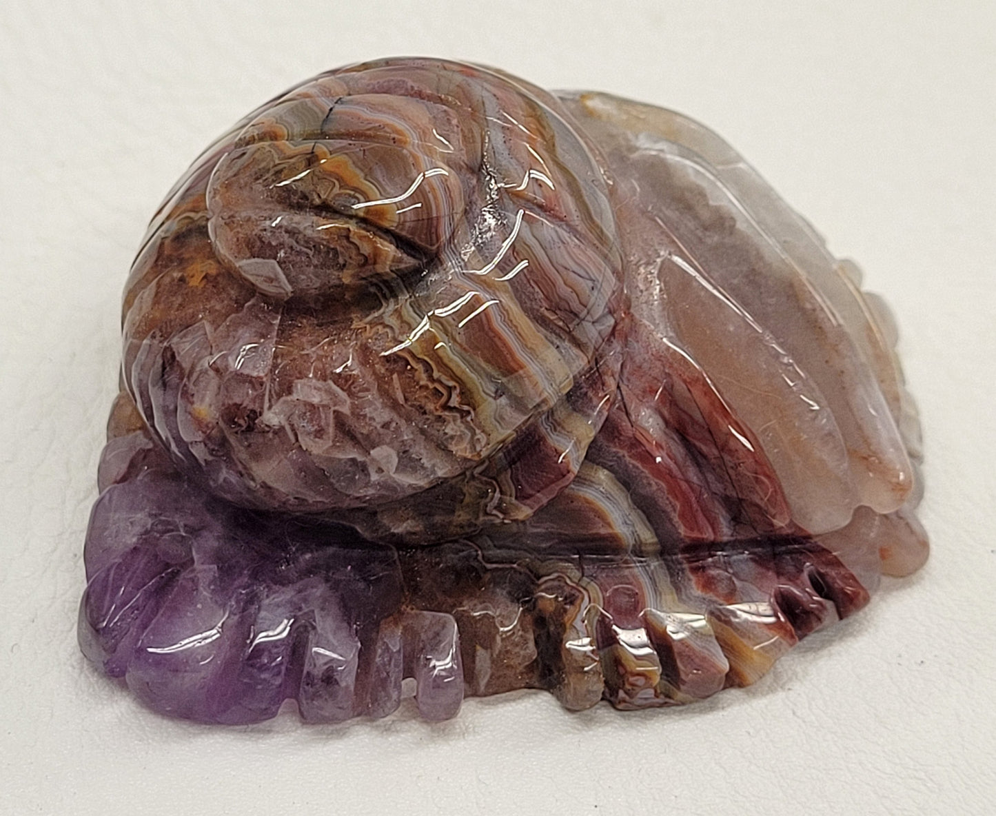 Amethyst & Agate hermit crab carving