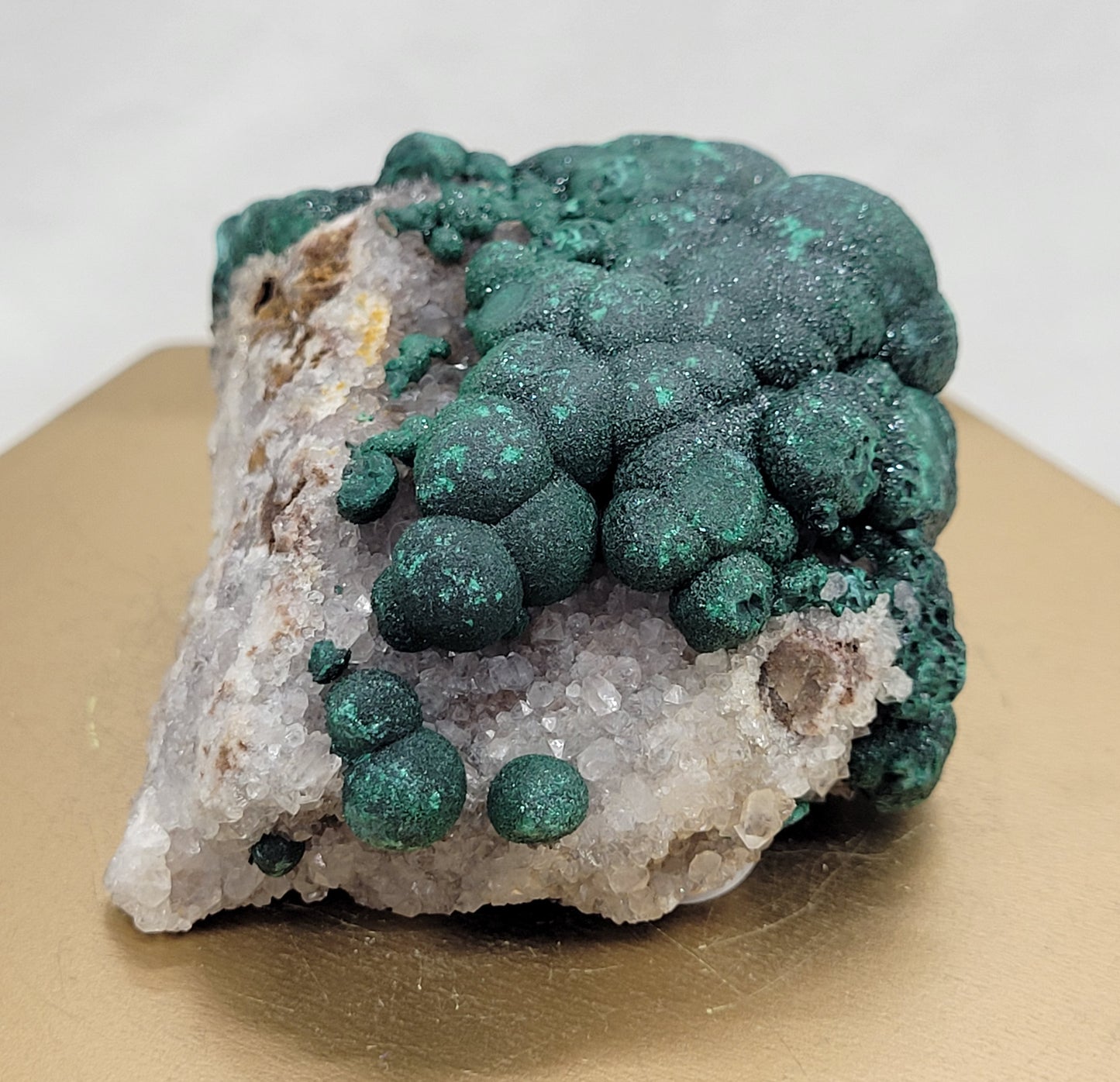 Malachite on Quartz