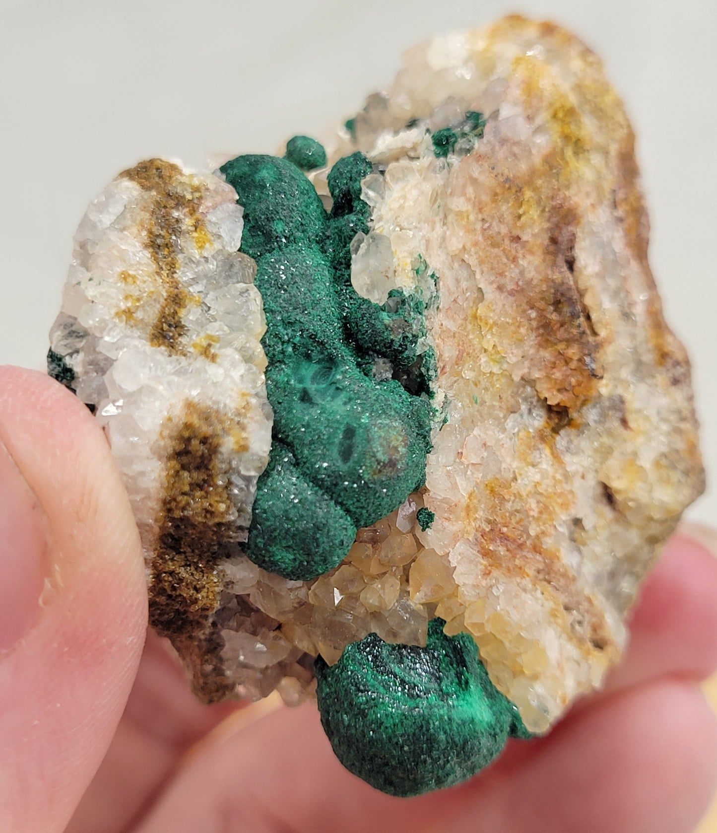 Malachite on Quartz