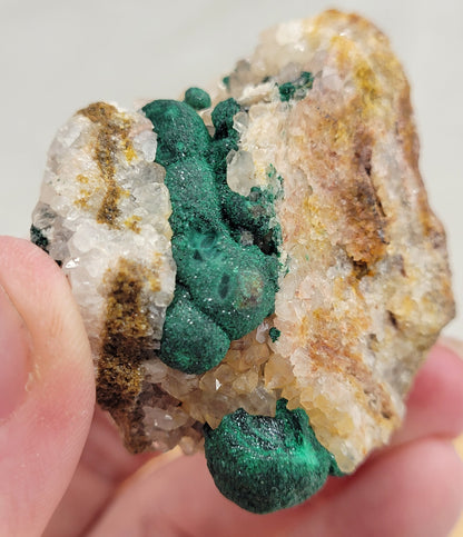 Malachite on Quartz