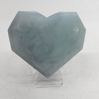 Aquamarine beveled heart