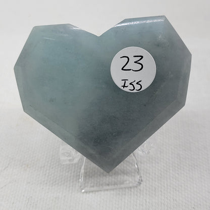 Aquamarine beveled heart