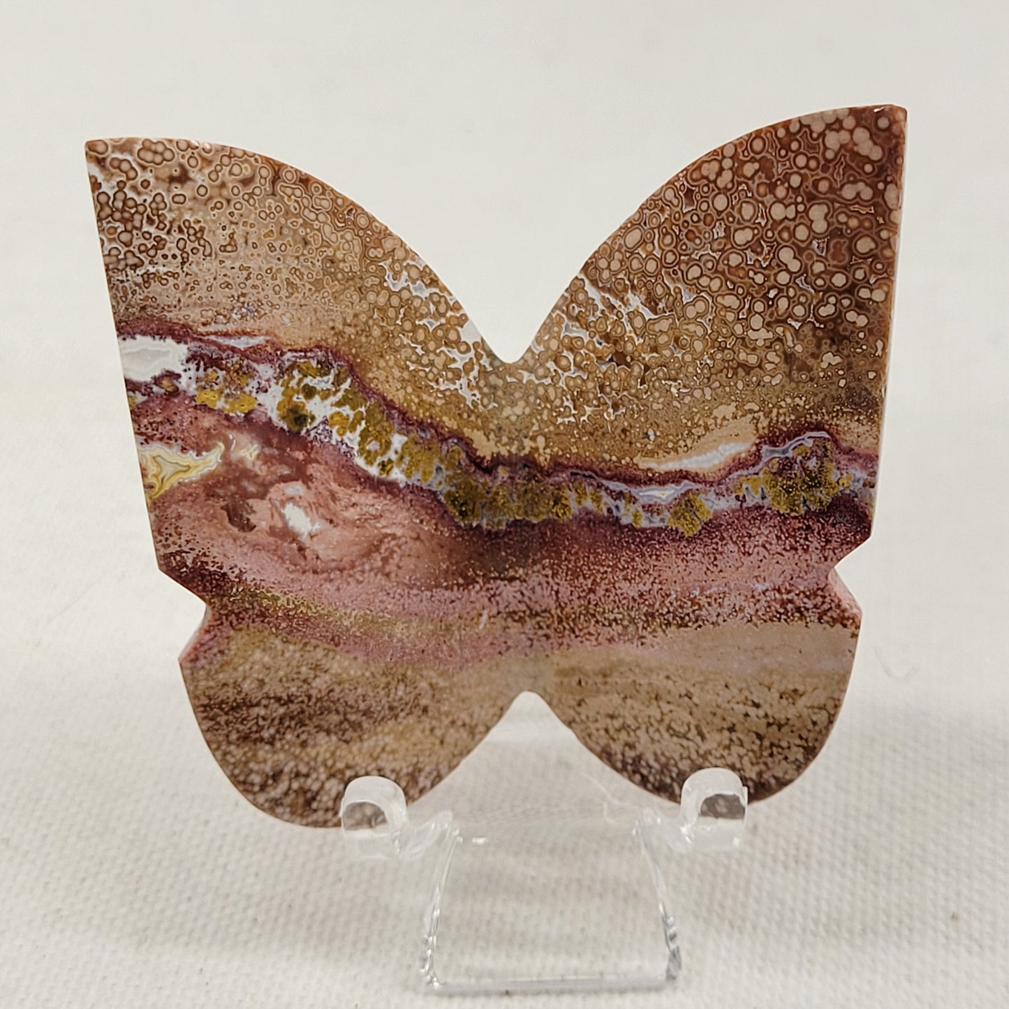 3D butterfly - Pink Ocean Jasper