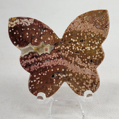 3D butterfly - Pink Ocean Jasper