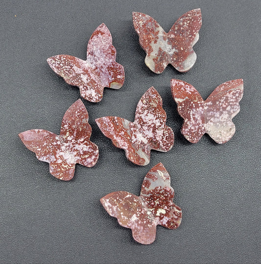 3D butterfly - Dark Pink Ocean Jasper