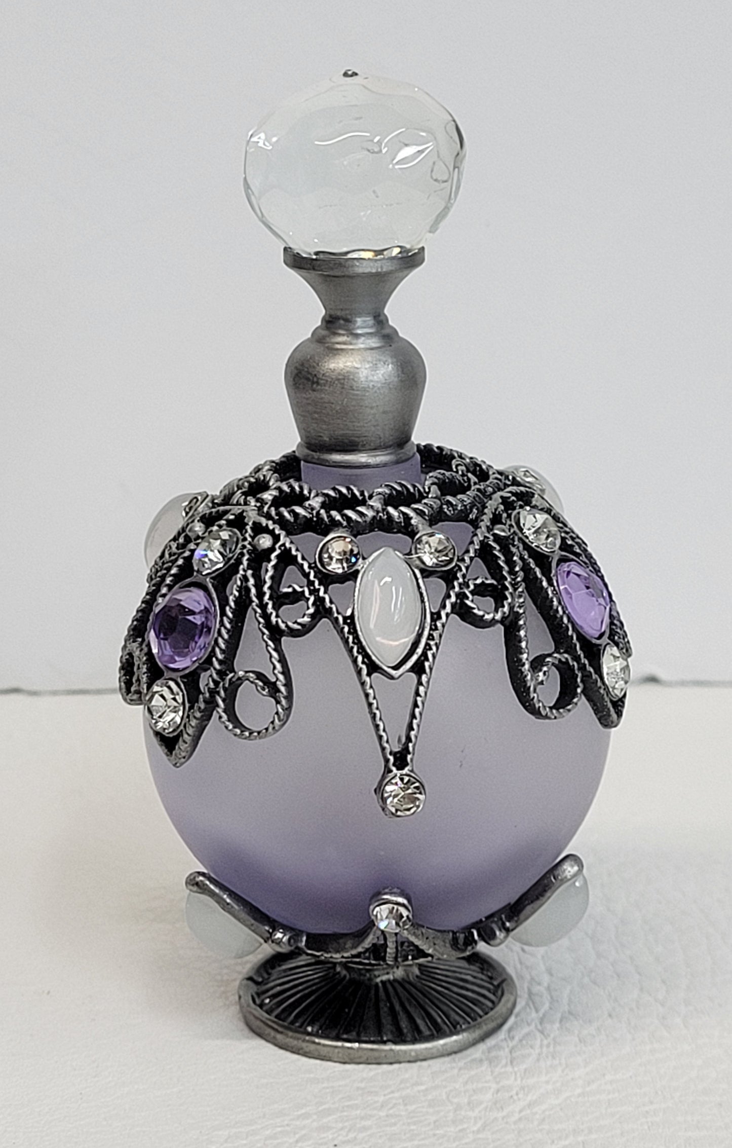 Perfume bottle - Lavender bottle w/ purple rhinestones