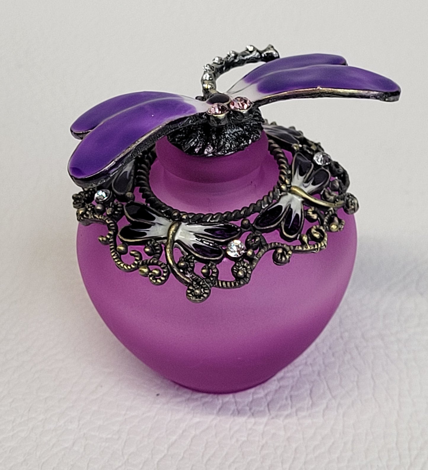 Perfume bottle - Purple bottle w/ dragonfly top