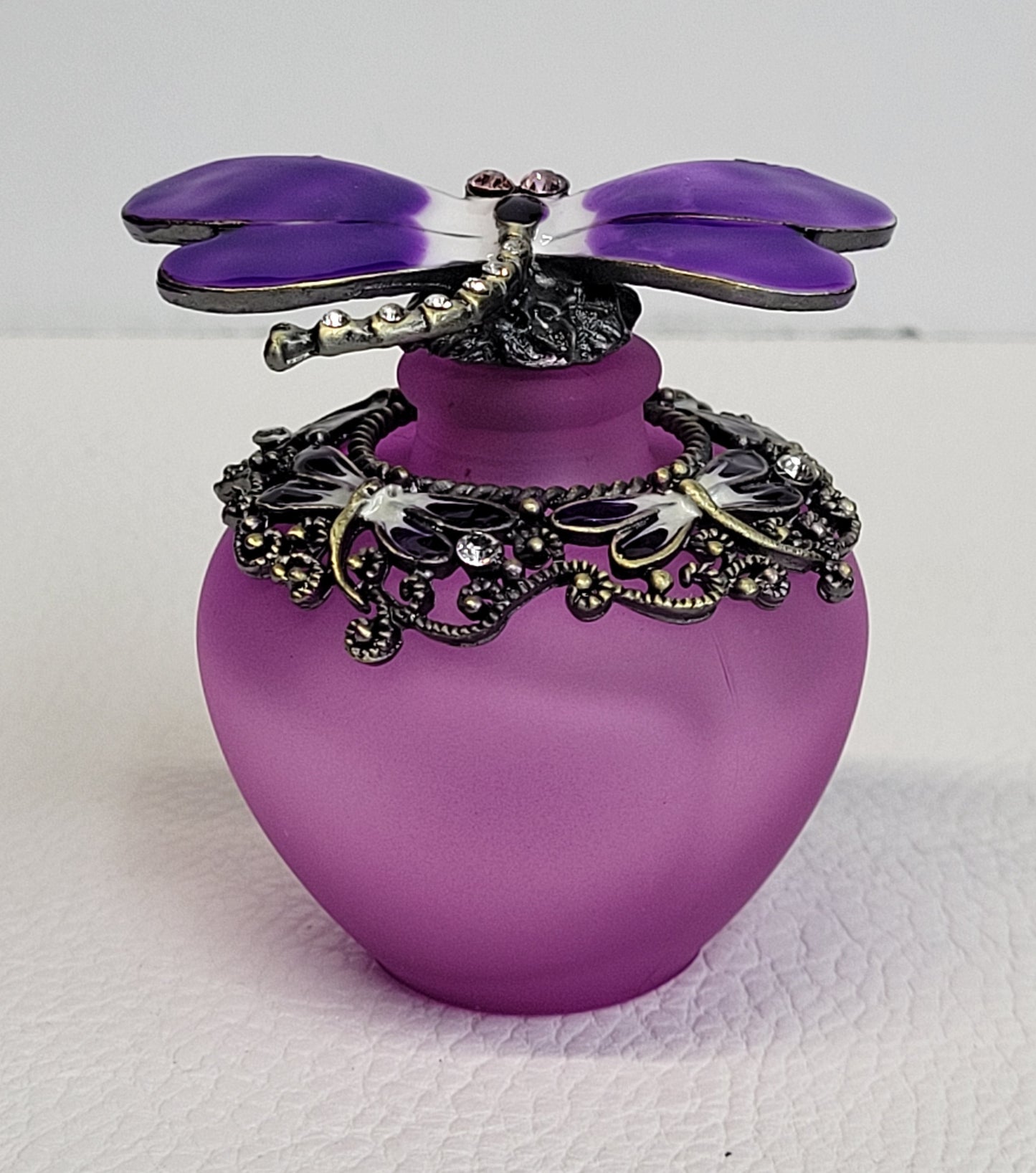 Perfume bottle - Purple bottle w/ dragonfly top