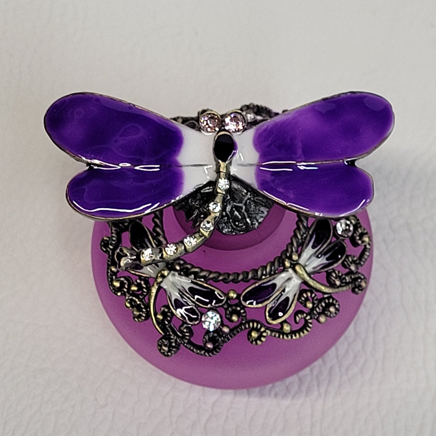 Perfume bottle - Purple bottle w/ dragonfly top