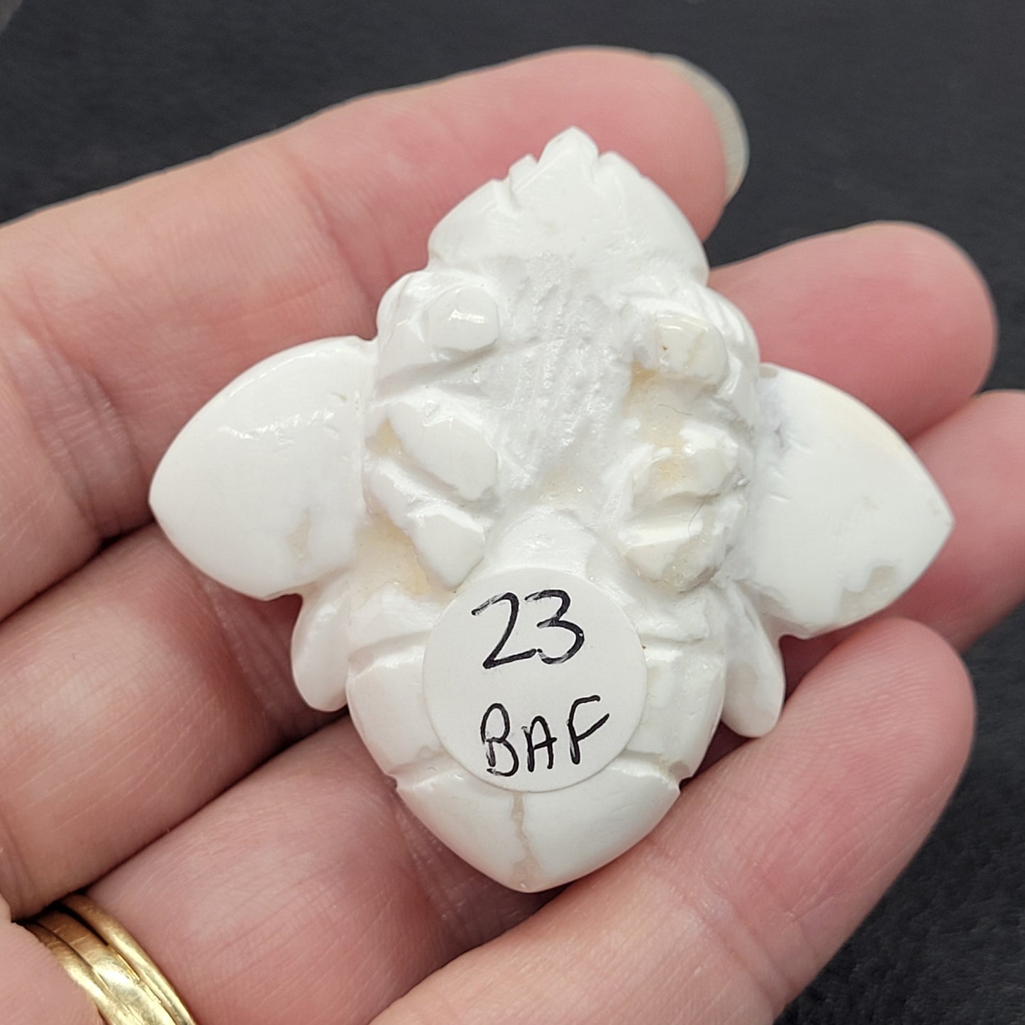 White Plumb Agate bee