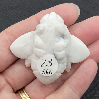 White Plumb Agate bee