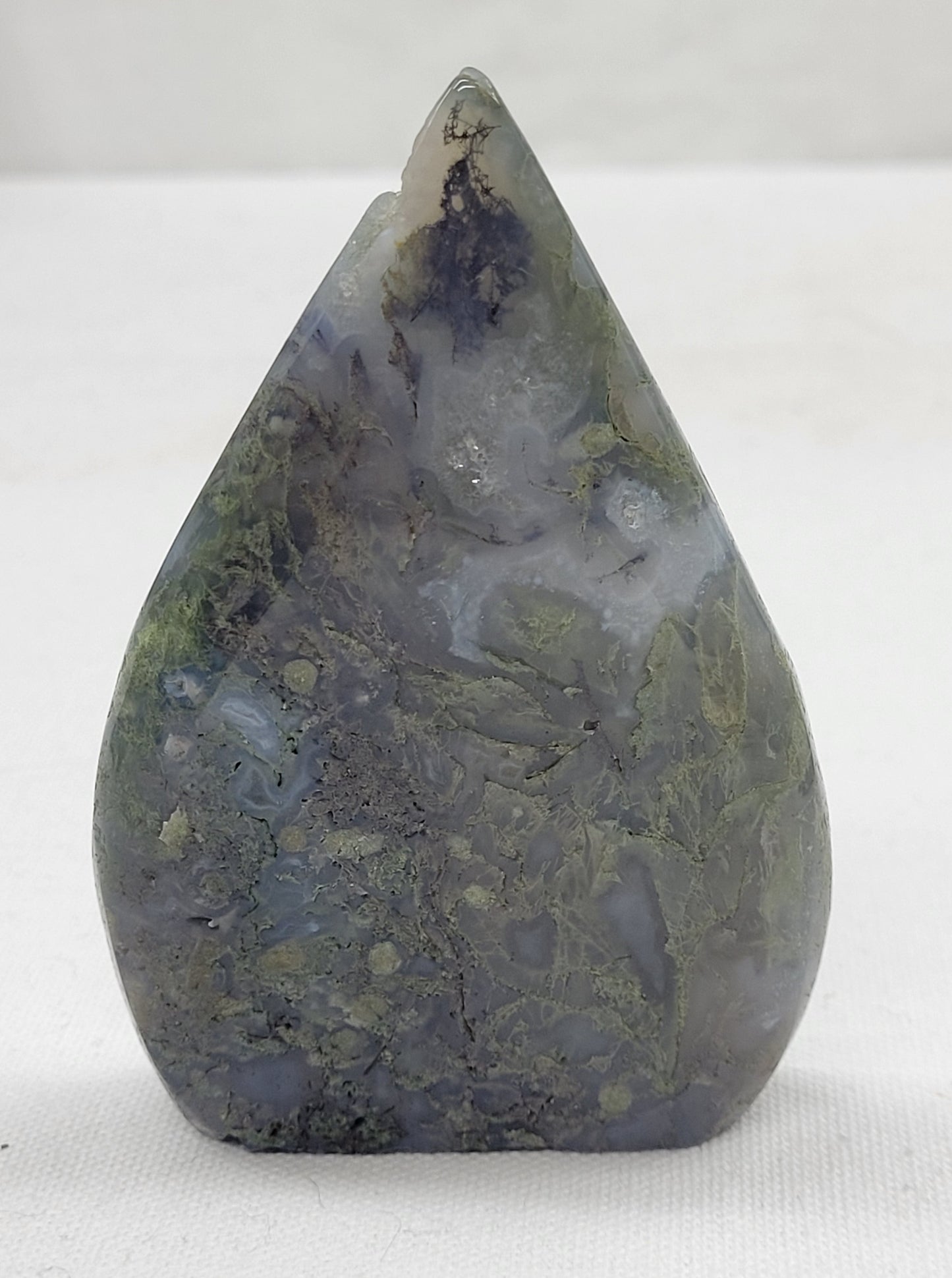 Moss Agate teardrop flame