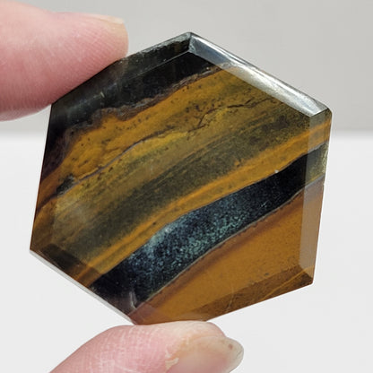 Tigers Eye Agate hexagon