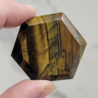 Tigers Eye Agate hexagon