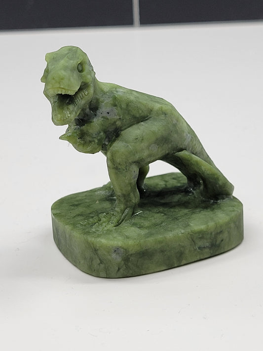 Green Jade T-Rex carving