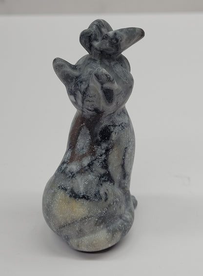 Cat/kitty carving - butterfly on nose (L)