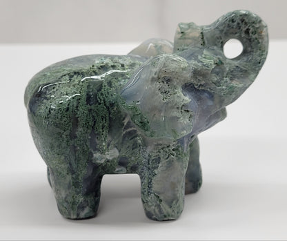Moss Agate elephant (L)