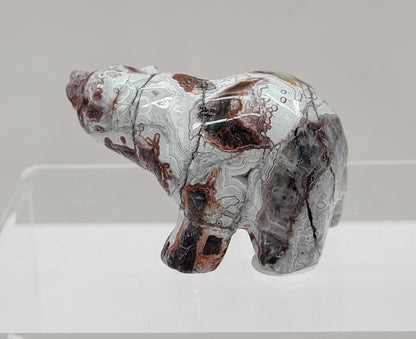 Bear carving - Mexican Agate (small)