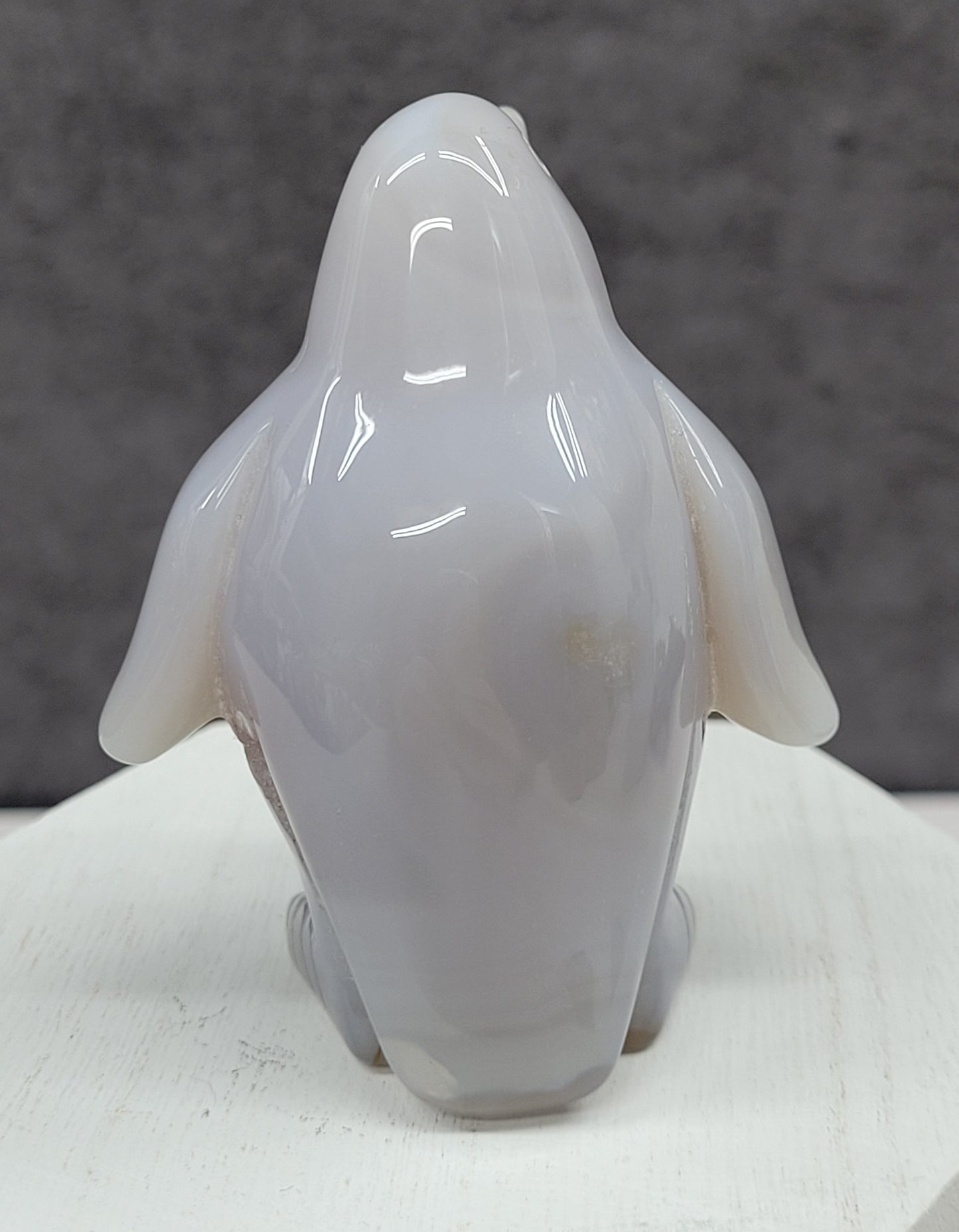 Drusy Agate penguin carving