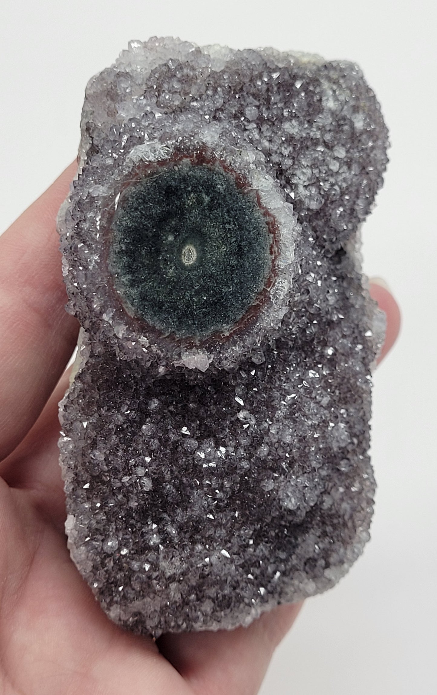 Amethyst with Stalactite eye specimen
