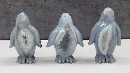 Drusy Agate penguin carving