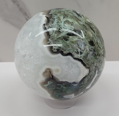 Moss Agate sphere (L & XL)