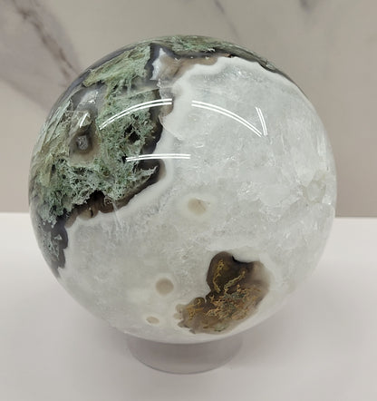Moss Agate sphere (L & XL)