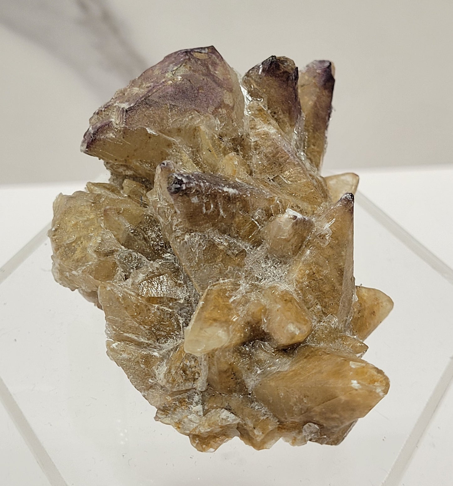 Yttrofluorite on Dogtooth Calcite