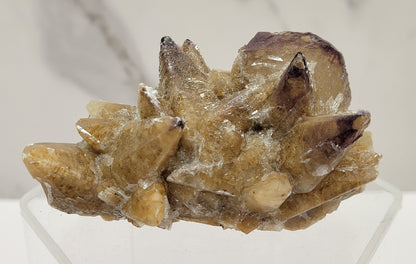 Yttrofluorite on Dogtooth Calcite