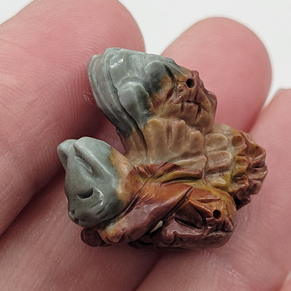 Alashan Agate mini carving - Angel kitty