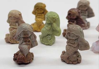 Alashan Agate mini carving - Mermaid