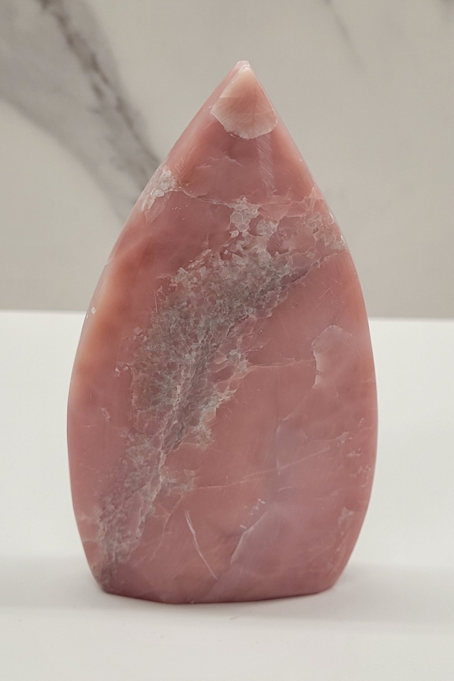 Pink Opal teardrop/flame