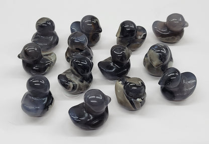 Duck carving - Volcano Agate (small)