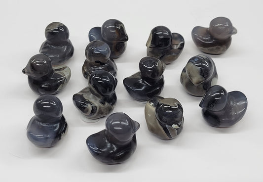 Duck carving - Volcano Agate (small)