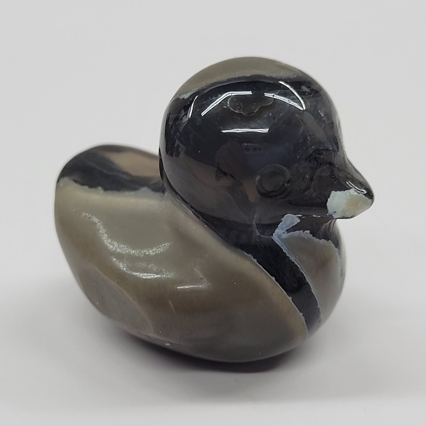 Duck carving - Volcano Agate (small)