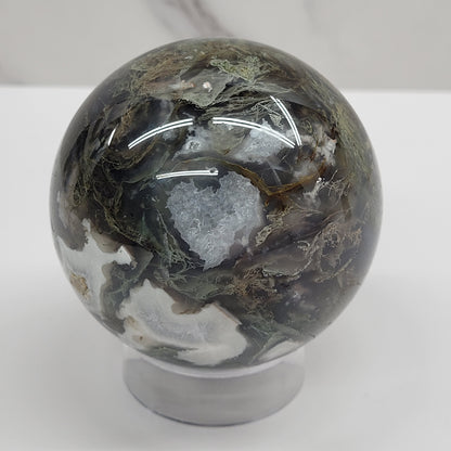 Moss Agate sphere (L & XL)