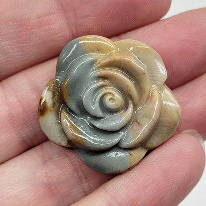 Alashan Agate mini carving - Rose (open)