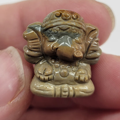 Alashan Agate mini carving - Ganesha (elephant)