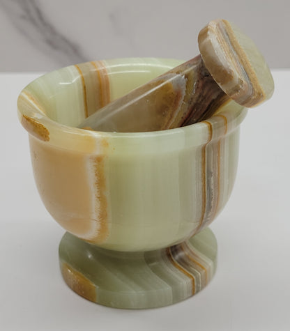 Green Onyx (Afghan Jade) Mortar & Pestle (small)